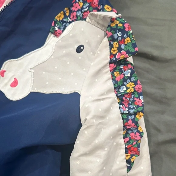 Mini Boden Navy Unicorn Puffer Jacket - Picture 8 of 11